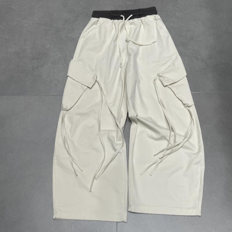 2026 Spring American Retro Wide-Leg Loose Casual Work Pants L абрикосовый