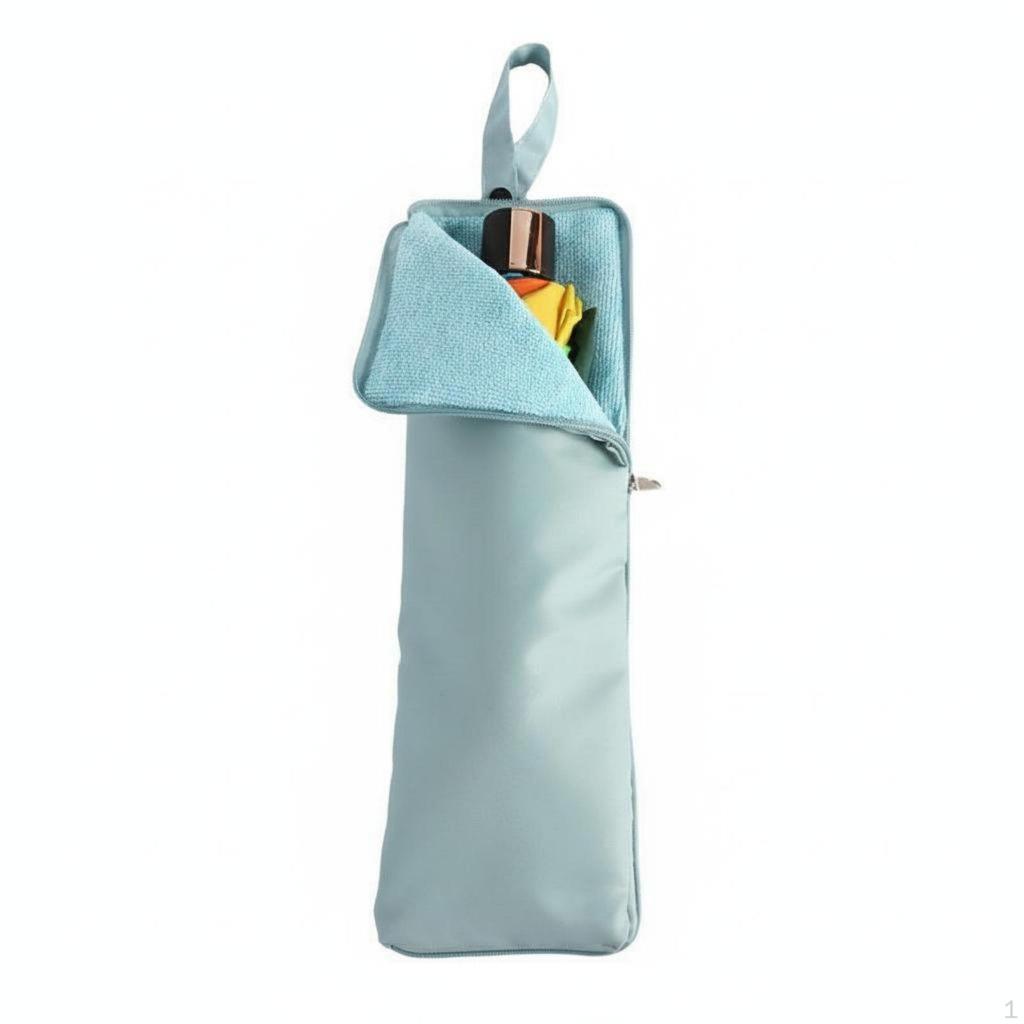 Portable Wet Umbrella Case Hangable Absorbent Rain Gear Pouch Foldable for Travel, Handbag, Backpack
