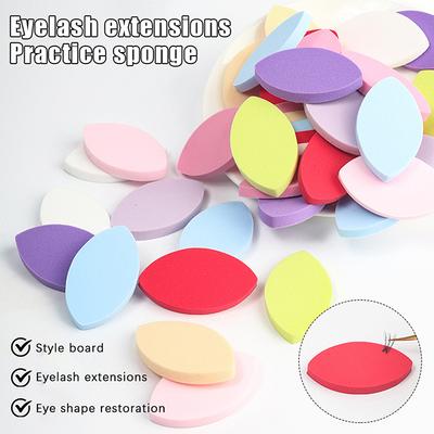 50 Stück Weiche Schwamm-Falsche-Wimpern-Pads Anfänger-Wimpern-Karten-Diagramm Wispy Lashes Wiederverwendbare Make-up-Puffs Schulungs-Wimpernverlängerungs-Werkzeug