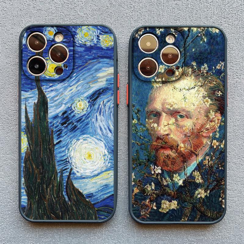Retro Van Gogh Oil Paint Phone Case For iPhone 17 16 15 11 13 12 14 Pro MAX 15 14 Plus XR XS X Vintage Shockproof Cover Funda