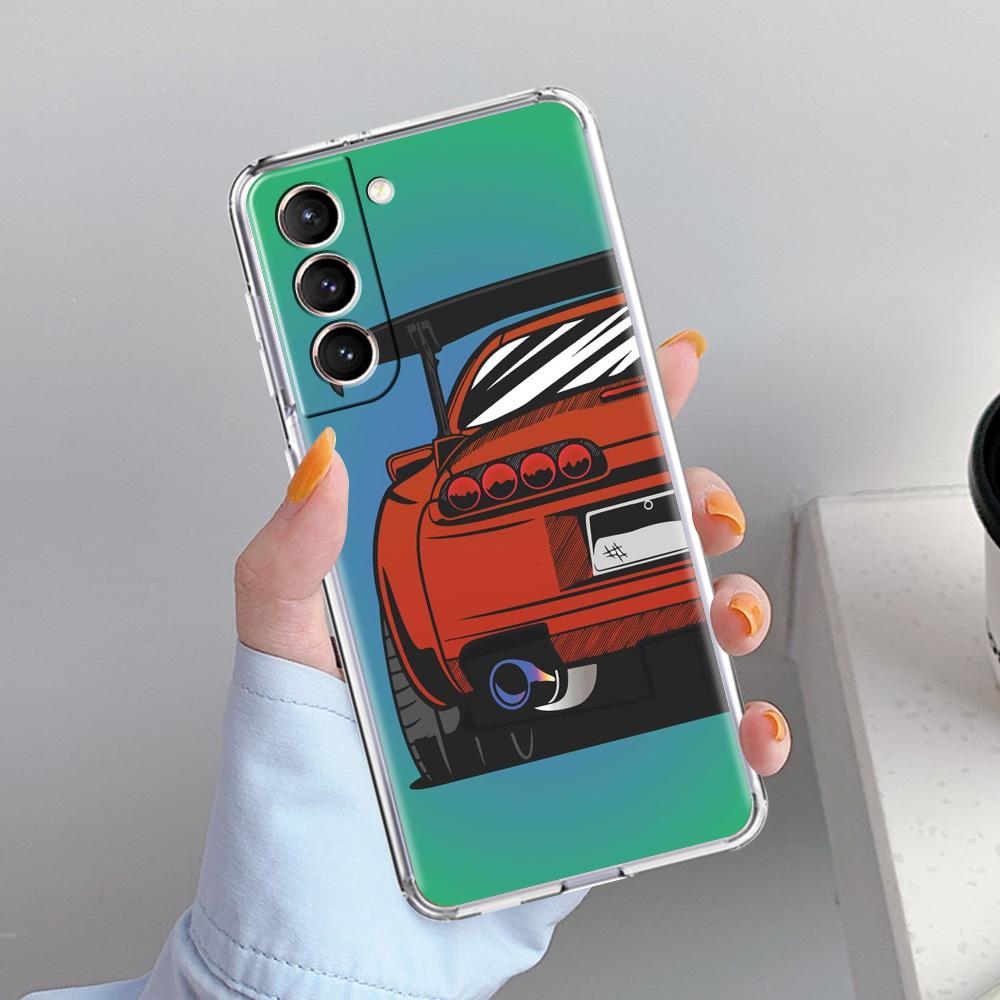 Phone Case For Samsung Galaxy S26 S25 S24 S23 S22 Ultra S20 S21 FE 5G Plus Soft Clear Cover Japan JDM Sports Cars Comic