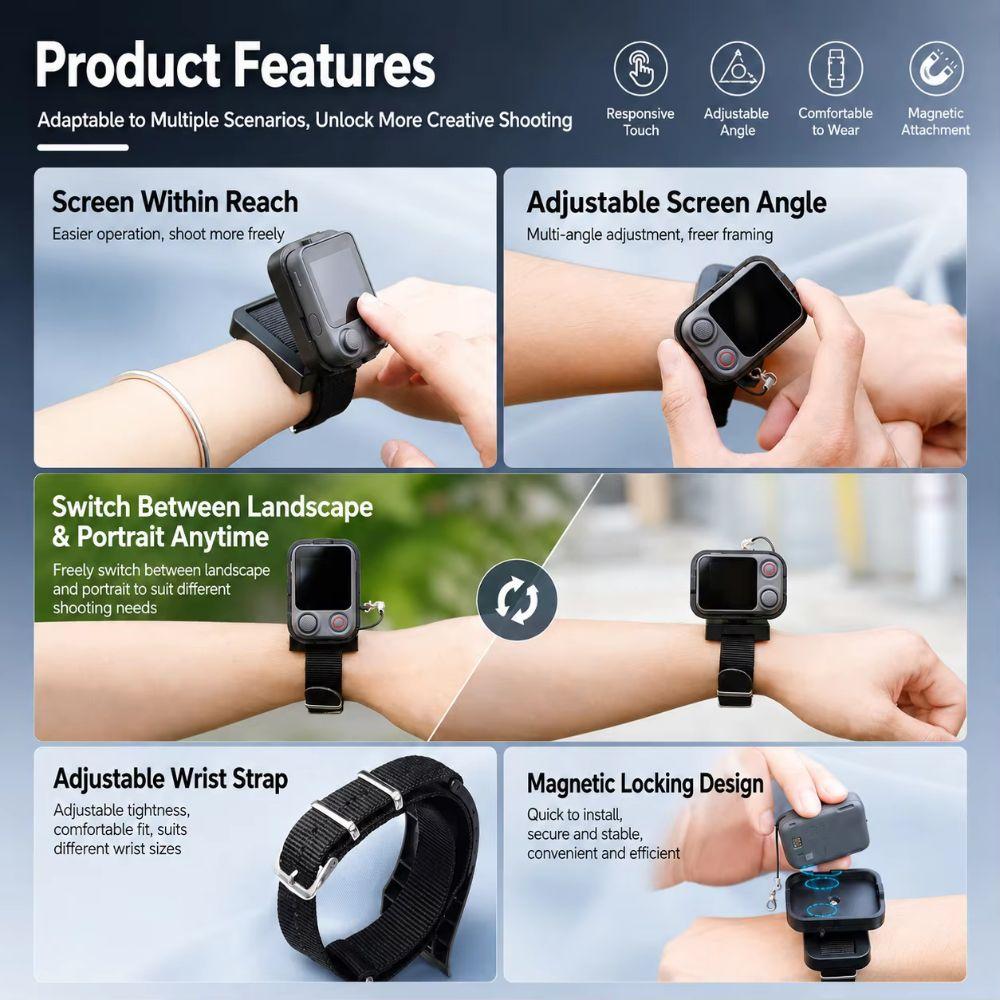 Magnetic Remote Control Wrist Strap for DJI Osmo Frame Tap For Osmo Pocket 4P/Mobile 8P