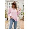Spring and Autumn Women's Blouse Fashion V-neck Buttons Hollow Loose Long-sleeved T-shirt Tops
