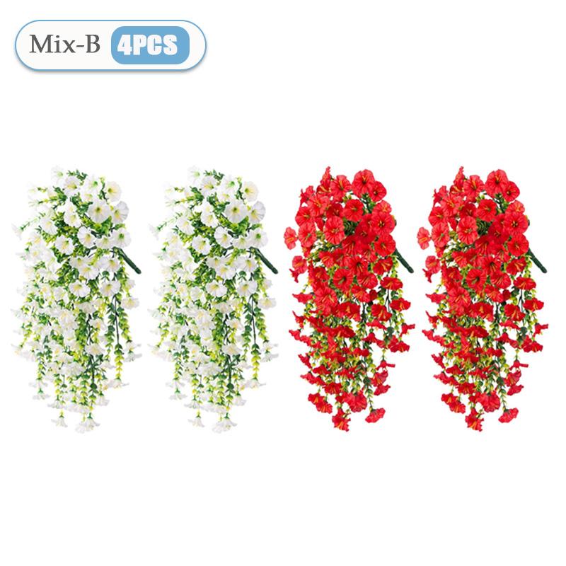 UV-Resistant Artificial Morning Glory Eucalyptus Hanging Decor Perfect for Home Garden Weddings Versatile Outdoor Holiday Decora