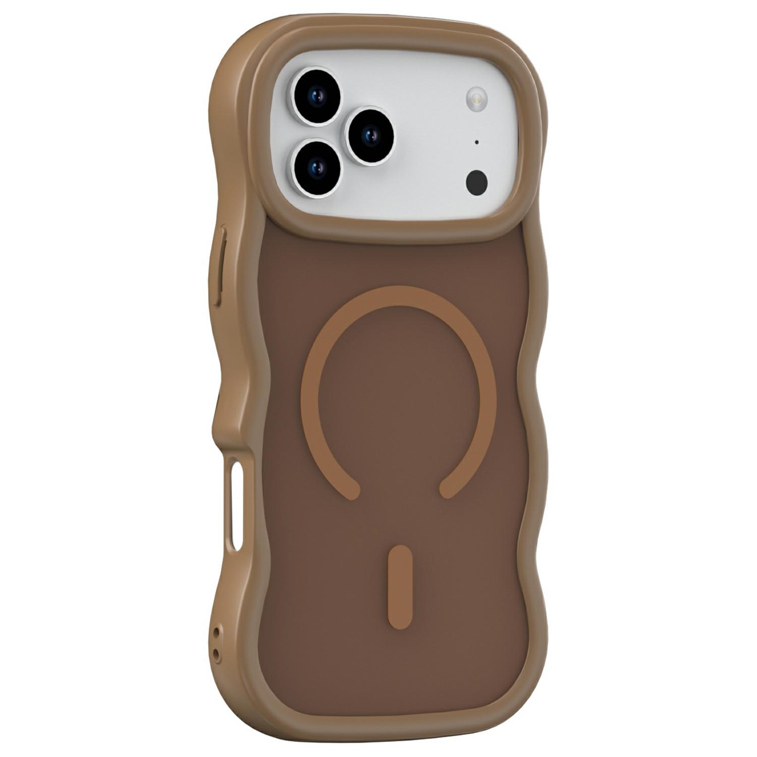

For iPhone 17 Pro Magnetic Case Wave Edge PC + TPU Phone Cover Compatible with MagSafe