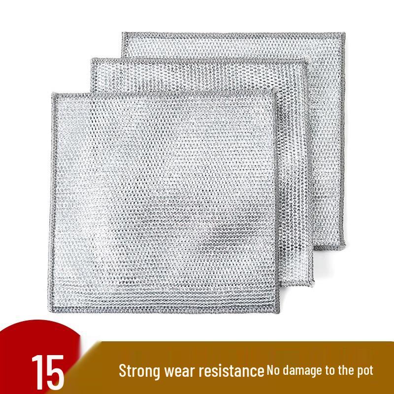 

Double-Sided Steel Wool Scouring Pad: Non-Stick, Easy-to-Clean, Strong Wear and Tear Decontamination Scrubber for Dishes and Pots