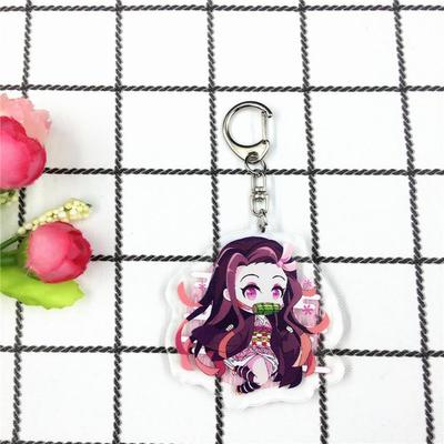 Key Rings Anime Games Around Demon Slayer Blade Cartoon Character Acrylic Keychain Metal Decoration Accessory Gift Pendant