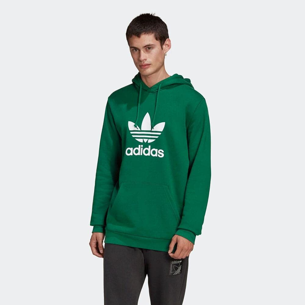 adidas Originals TREFOIL French Terry Fleece Size O Dark Green HOODIE, Sweatshirt, (177-183cm), FTR07,