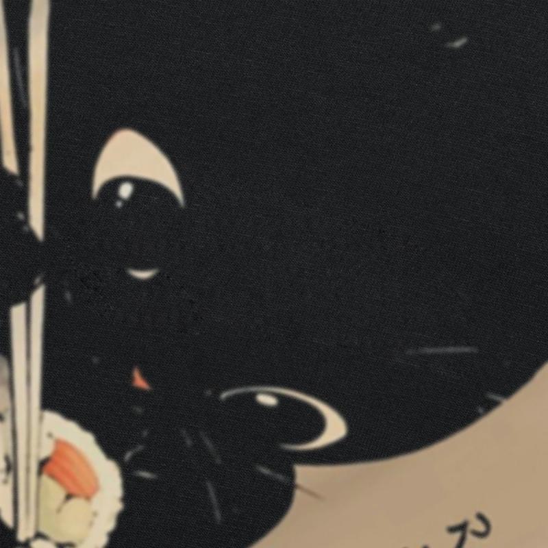 Kawaii Cat Eating Sushi Funny Japanese Anime Cute Graphic T-shirts Men Fashion Casual Tshirt 100% Cotton Loose Oversized T-Shirts Women’s