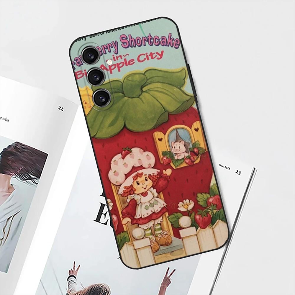 Strawberry Vintage S-Shortcake  Phone Case For Samsung S25,S24,S21,S22,S23,S30,Ultra,S20,Plus,Fe,Lite,Note,10 Black Soft Shell
