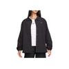 Nike Sportswear Essentials Series Logo Print Polo Button Long Sleeve Jacket Women Jackets Black FV7560-010