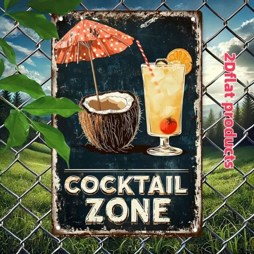 

Tin Sign Wall Art Vintage 4 Pack Wood Frame Retro Bar Kitchen Decor