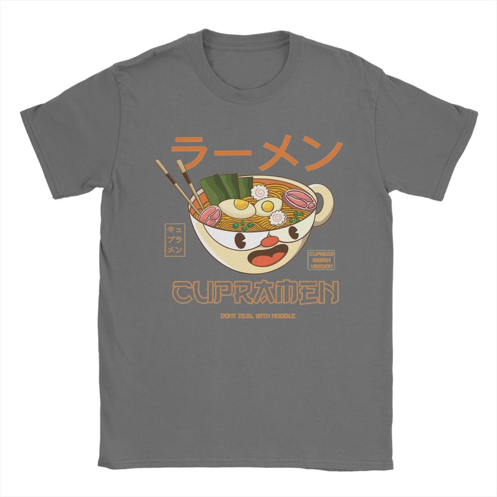 Cupramen Cuphead T-shirt Été Hip Hop T-shirts Homme Coton Col Rond Oversize Manches Courtes Y2K T-shirt Drôle