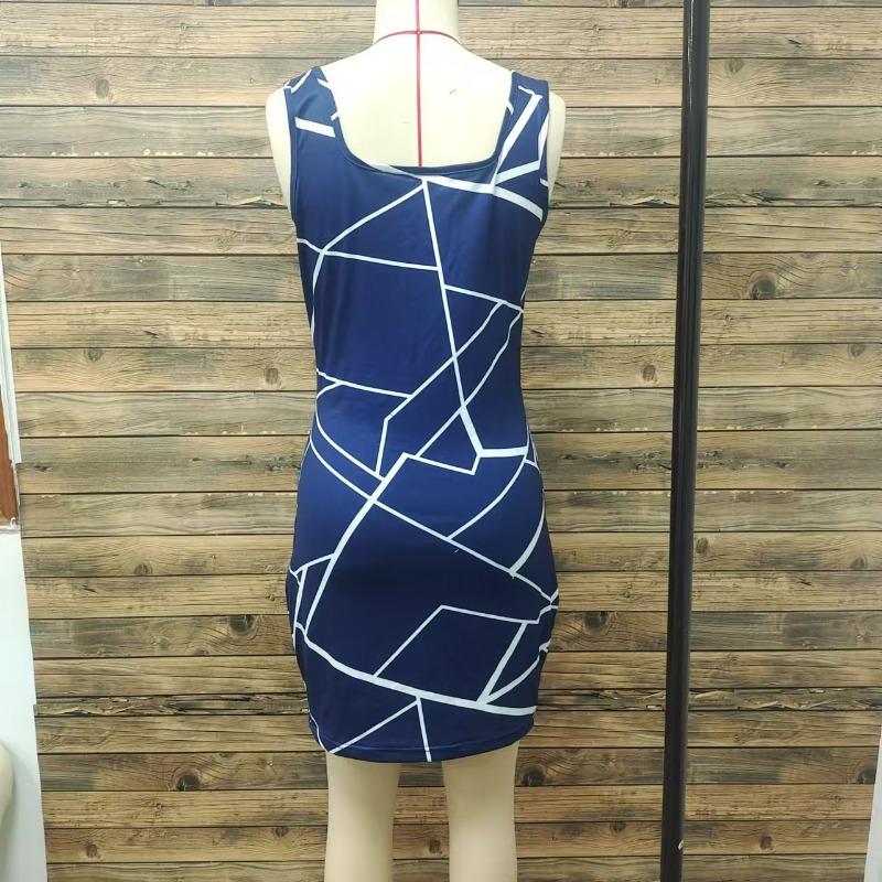 Damen Neckholder-Kleid, Temperament, bedruckt, sexy, würziges, schlankes Kleid