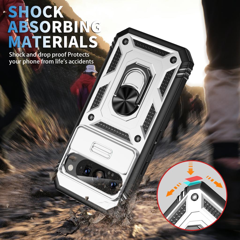 For Google Pixel 9/Pixel 9 Pro Case Camshield Rotary Kickstand TPU+PC Phone Cover