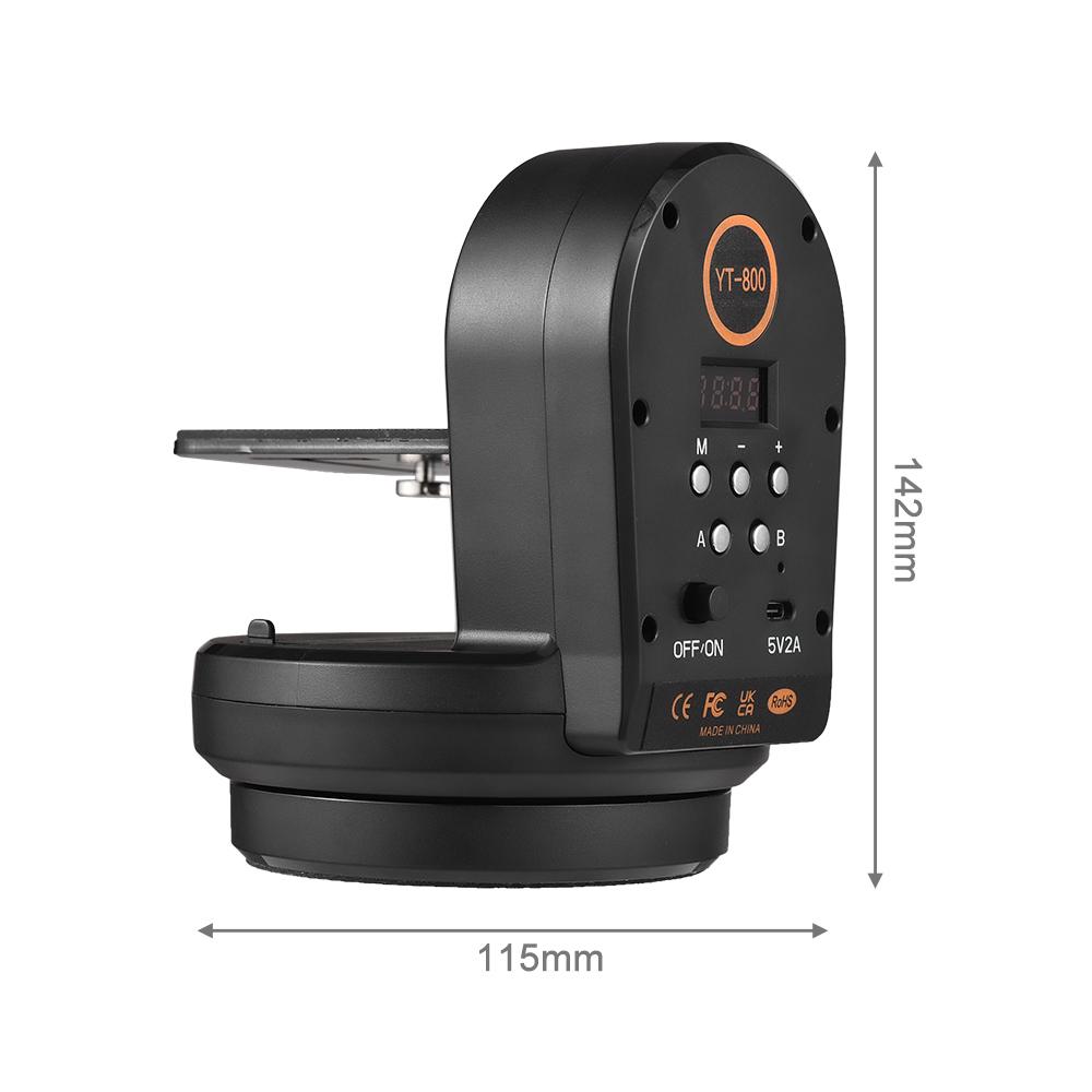Motorized Pan Tilt Head 2 Axis Panoramic Head Electric PTZ Ball Head 1kg 2.2lbs Load Capacity 7 Levels Adjustable Speed