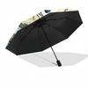 Dragonfly Pond Art Outdoor Automatic Umbrella Compact & Durable 8-Rib Design Compact Design for Outdoor Daily Use Elegant Umbrella