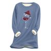 Women's Christmas Print Thick Plush Lambswool Warm Long Top