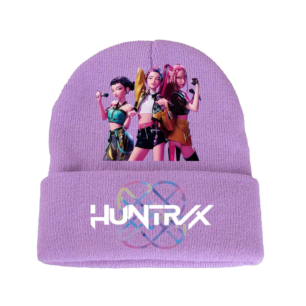 K-Pop Demon Hunters Kids Boys Girls Rumi Zoey Mira Knitted Hat Velvet Hat Autumn Winter Warm Kids Knitted Cap