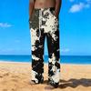 Men's Loose Casual Solid Color  Trousers Camouflage Printed Straight Pants