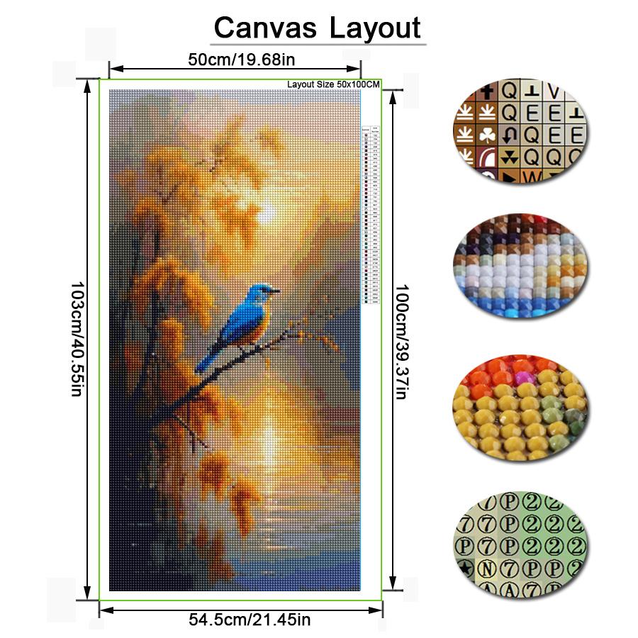 Sunrise Lake Bird Large Size Diamond Painting New Collection Animals Diy Full Drill Rhinestone Embroidery Mosaic Cross Stitch Kits