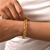 Gold Color Stainless Steel Chunky Chain Bracelet For Women, Thick Twist Texture Charm Bracelet, Simple Luxury Jewelry Gift