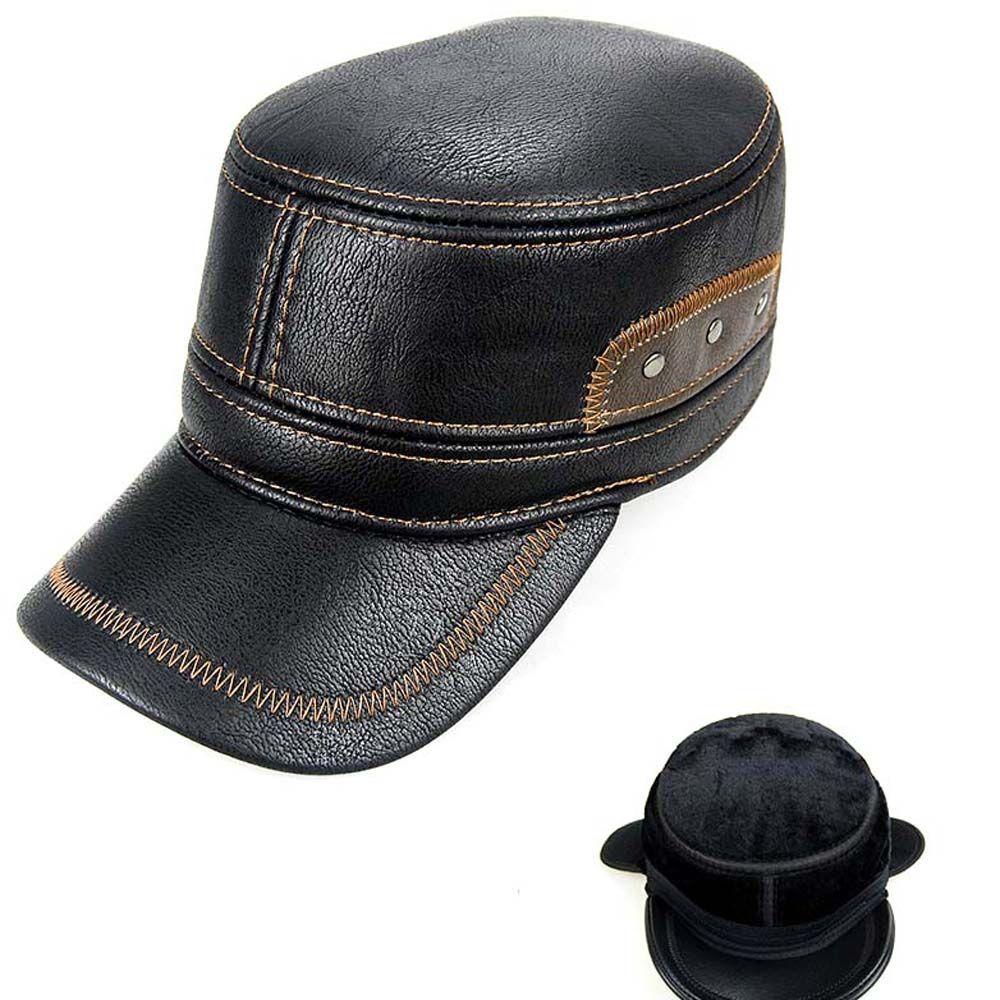 Cap Ear Protection Outdoor Winter Baseball Cap Flat Ear Muffs Men Winter Hat Thick Baseball Hat чёрный/кофейный