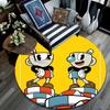 Cuphead & Mugman, Tappeto Rotondo, Tappeto per Soggiorno Camera da Letto Divano Sala Giochi Decorazione, Tappetino Antiscivolo