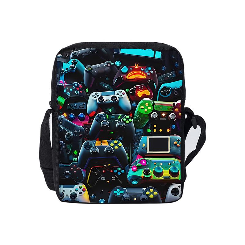 Borsa a Tracolla Singola Quotidiana con Design Gamepad per Bambino/Bambina Migliori Regali Borsa a Tracolla Casual Piatta 2D Cartoon