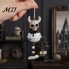 Outdoor Halloween Decoration Jingle Bell Ornament, Gothic Bull Skull/Angel Wings Hanging for Tree, Party Home Decor Decorative