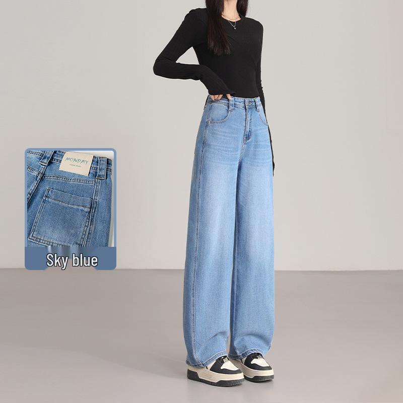 

Le*maire Women s Light Blue Curved Blade Wide-Leg Jeans - Versatile, Casual, Slimming, All-Season Pants. Small небесно-голубой