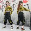 Children Hip Hop Clothes Girls Jazz Street Dance Costume Kids Sweatshirt Pants Set Ballroom Dancewear Stage Rave Clothing