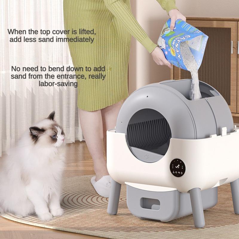 Smart Cat Litter Toilet Bowl Oversized Deodorized Cats Bedpans Box One-click Cleaning and Scooping Automatic Cats Supplies