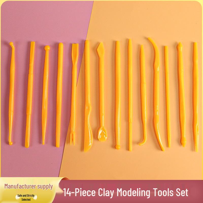 14-Piece Polymer Clay Sculpting and Carving Tool Set Light Clay Tool Set DJ-14