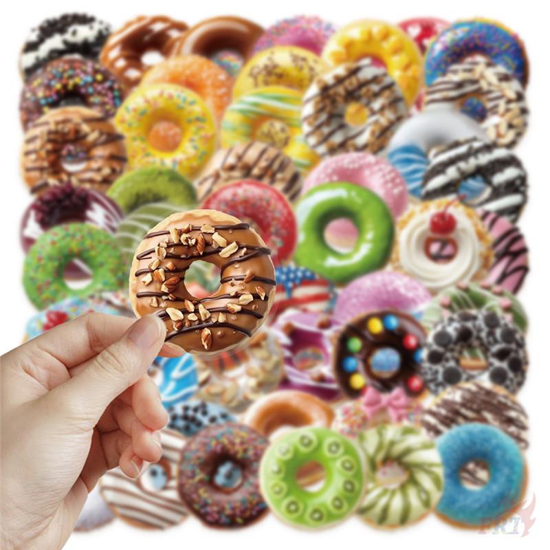 50Pcs/Set Sweet Doughnuts Series 01 PET Stickers Waterproof DIY Fashion Doodle Decals Stickers