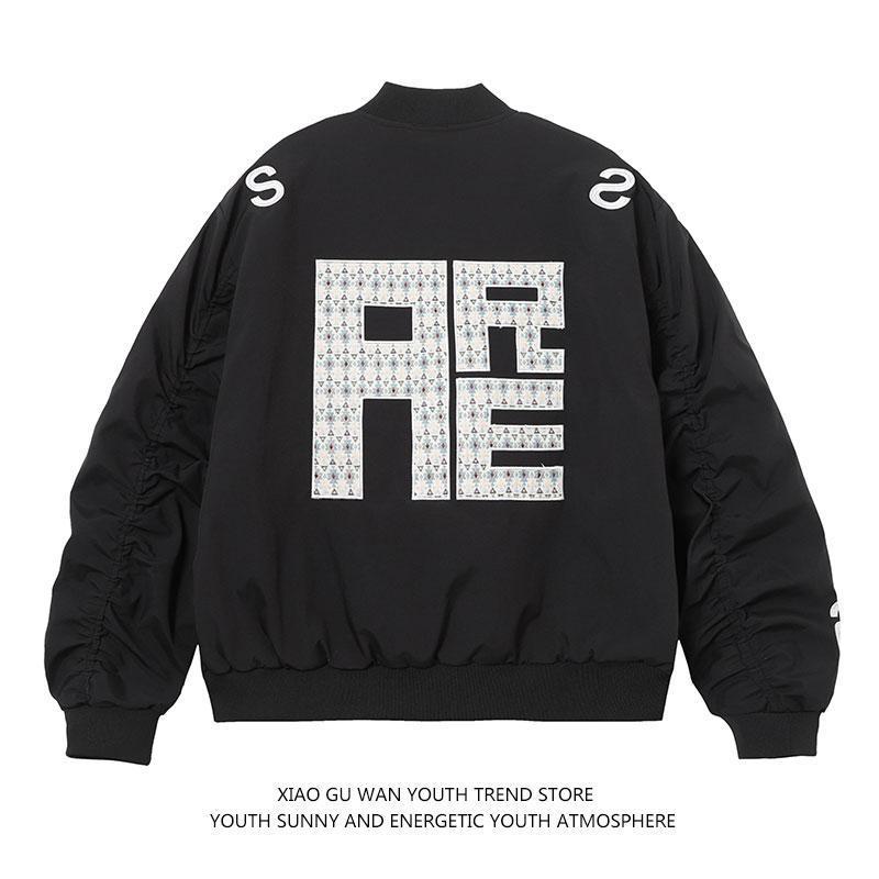 

Мужская вышитая бейсбольная куртка со стойкой - Весенне-осенний универсальный парный стиль L