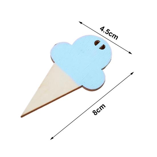10Pcs Sweet Ice Cream Shape Wooden Hangings Nursery Home Kids Bedroom Wall Decor