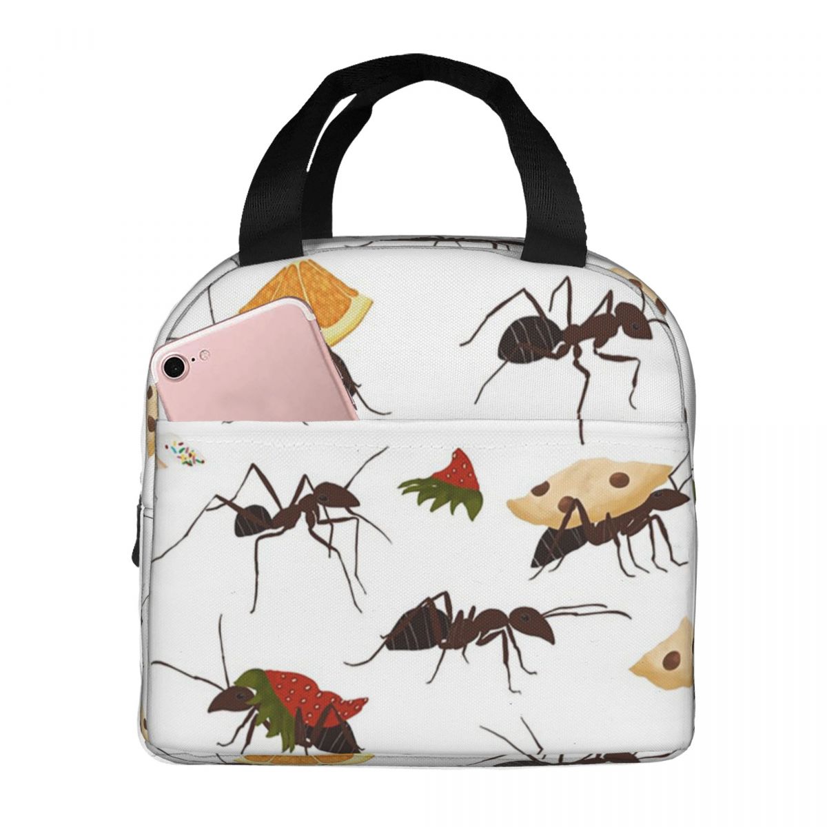 Ants Carrying Snacks Insulated Lunch Bag for Kids School Cooler Thermal Food Box Tote Portable Lunch Boxes Container One Size