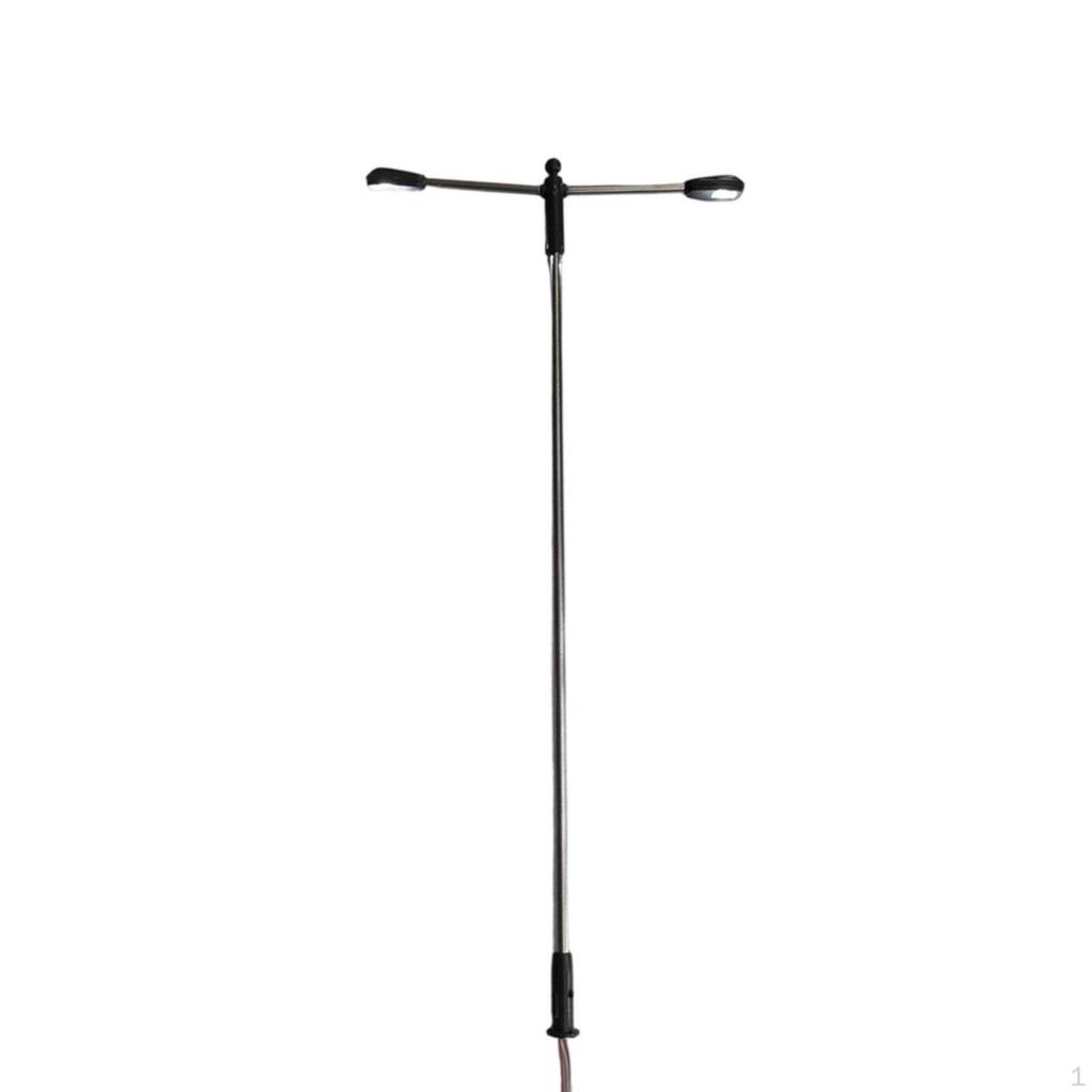 Double Head Model Street Light High Brightness Miniature LED Lamp Post Realistic Design Diorama