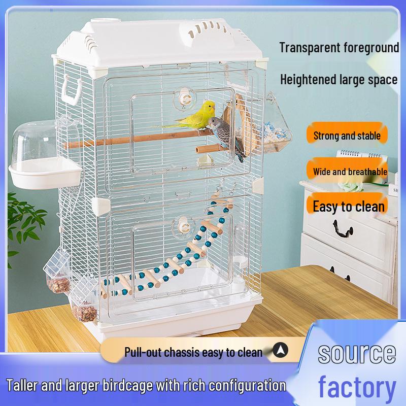Large Ornamental Birdcage for Budgerigars, Cockatiels, & Finches with Acrylic Panels
