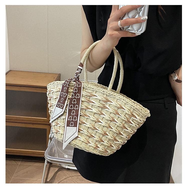 Nieuwe Mode Stro Handtas Geweven Tas Shopping Veelzijdige Stro Handtas Stro Handtas