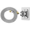 HANDUNYOU 1.5m Brass Shower Hose with Large Panel Bracket