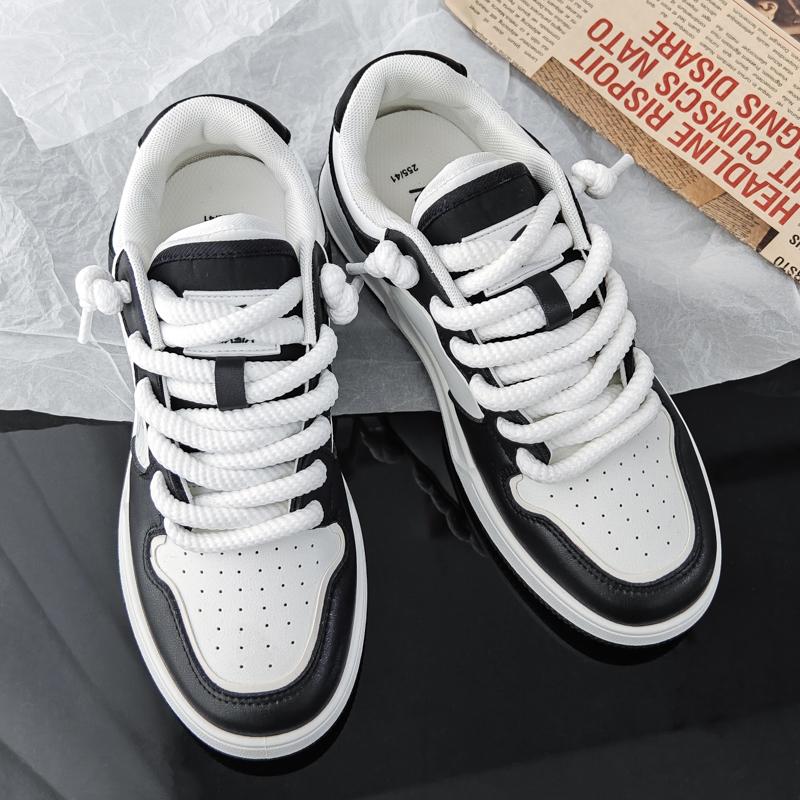 

Мужская мода, повседневная низкая обувь для скейтбординга, удобные кроссовки для мальчиков, студенты, трендовая мягкая подошва, классическая дышащая нескользящая спортивная обувь 39 чёрный/белый
