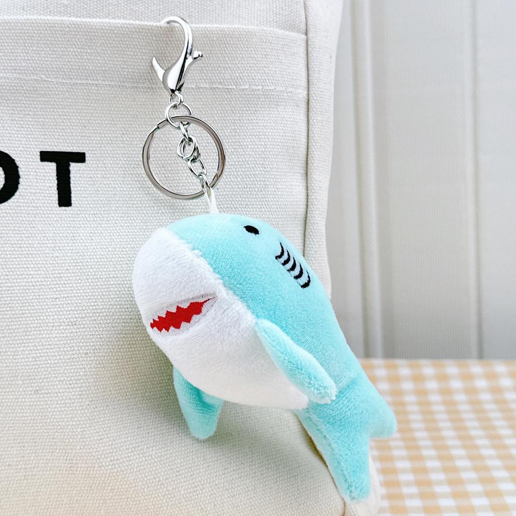 Cross-Border Plush Shark Keychain Pendant - Cute Wedding Toss Doll Bag Charm
