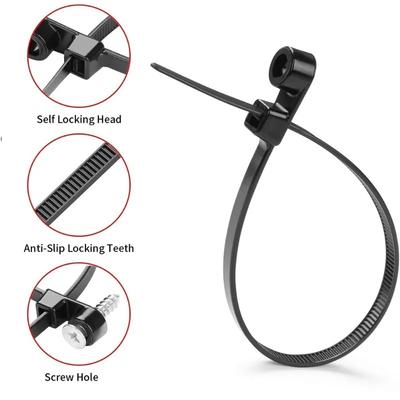500/100PCS Screw Hole Cable Ties Reusable Fixed Nylon Cable Ties Self-locking Cord Ties Straps Fastening Loop Office Organizer