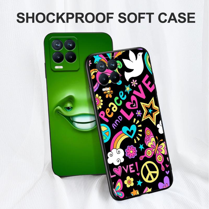 Für Realme 8 5G 4G Hülle Rückseitige Abdeckung Für Realme 8 Pro Hülle Für Realme 8i Hülle Für Realme8 Schwarze Tpu Hülle niedlich funy