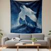 Howling Wolves Under Starry Night Patterned tapestry for bedroom and living room home decor