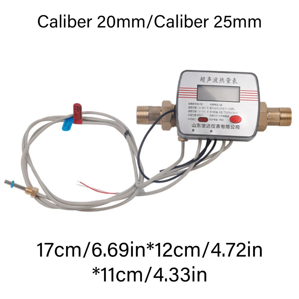 Upgrades Ultrasonic Heat Meter Brass Flow Meter with LCD Display Heat Measurement Device for Home Heating Systems