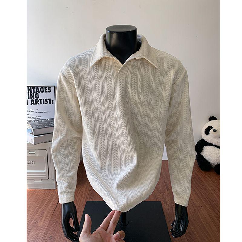 Мужская осенне-зимняя ретро-поло с капюшоном и узором  Колос пшеницы L абрикосовый