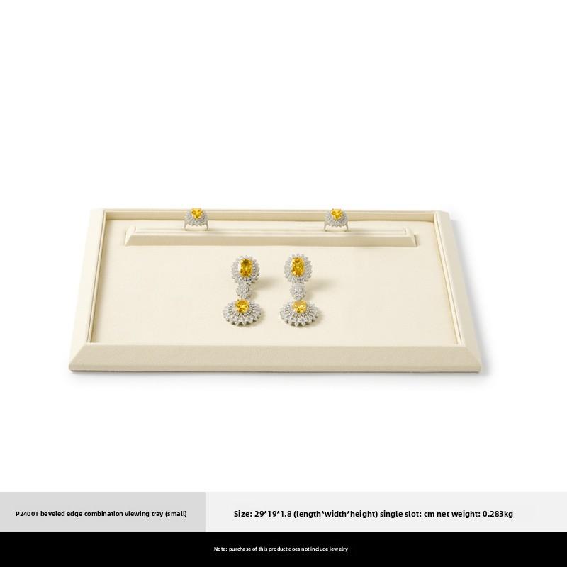 

PU Leather Jewelry Display Tray Microfiber Multi-Function Organizer for Rings Necklaces